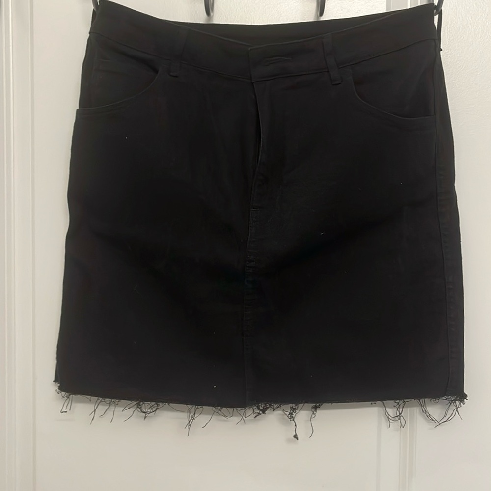 H&M black denim mini skirt size 10